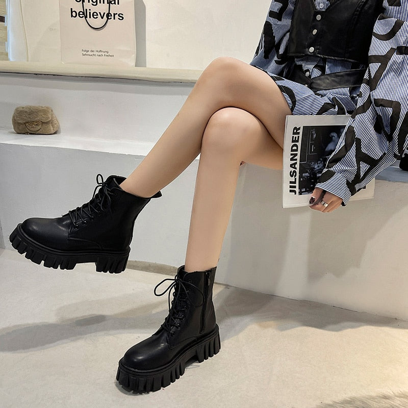 JetsBoots I Lederen Enkellaars Voor Dames
