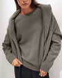 WYWM Kaschmir Eleganter Damenpullover Oversized Gestrickte Basic Pullover Rundhals Locker Weiche Damen Strickware Pullover