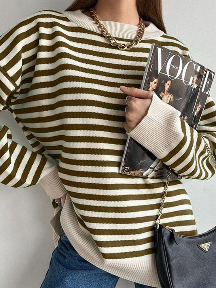 StripeSweater™: Sweater Voor Dames