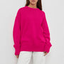 WYWM Kaschmir Eleganter Damenpullover Oversized Gestrickte Basic Pullover Rundhals Locker Weiche Damen Strickware Pullover