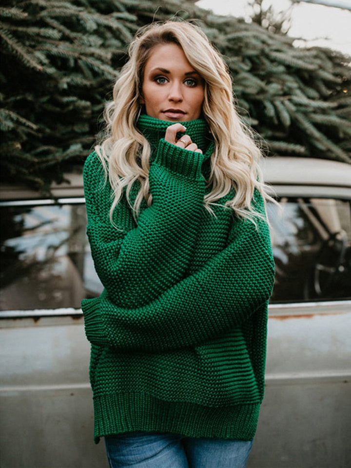 RosaShirt I Oversized Rollkragenpullover für Damen
