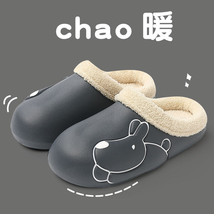 Cartoon Cotton Slippers Thick Flat Sole