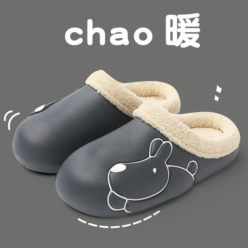 Cartoon Cotton Slippers Thick Flat Sole