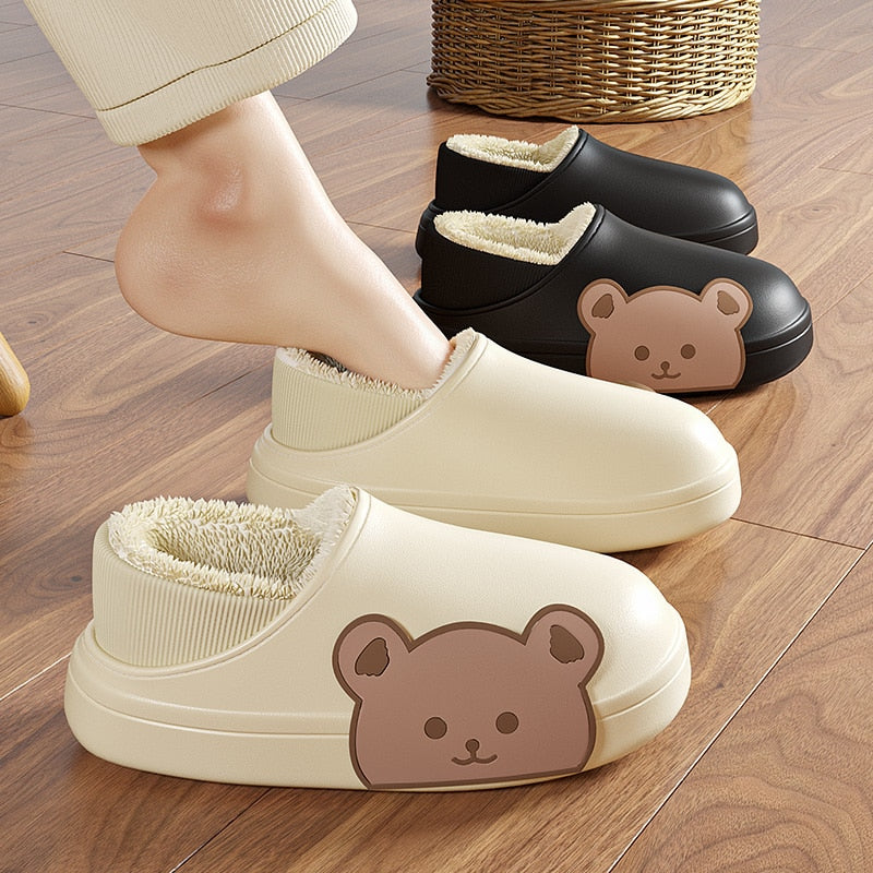 Cartoon Cotton Slippers Thick Flat Sole