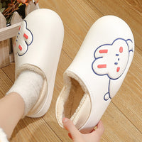 Cartoon Cotton Slippers Thick Flat Sole