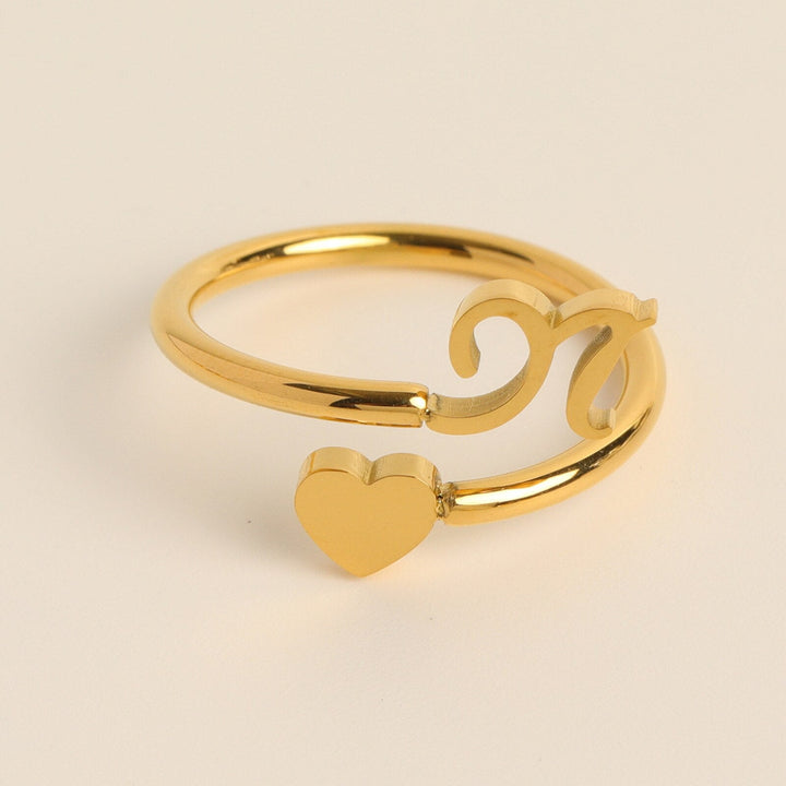 Initial Heart Ring | Letter Ring