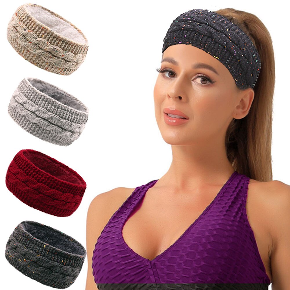 Stylish knitted wool headband