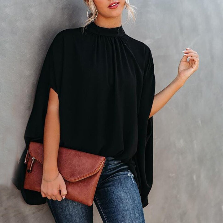 Elegante Loszittende Blouse met Vleermuismouwen voor de Zomer | Casual Mode Streetwear Top