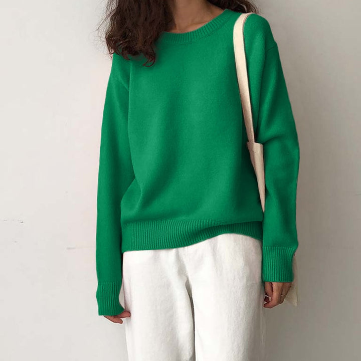 WYWM Cashmere Elegant Women Sweater Oversized Knitted Basic Pullovers O Neck Loose Soft Female Knitwear Jumper