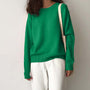 WYWM Kaschmir Eleganter Damenpullover Oversized Gestrickte Basic Pullover Rundhals Locker Weiche Damen Strickware Pullover