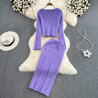 Stylish Knitted Two-Piece Set | Soft Sweater & Bodycon Skirt