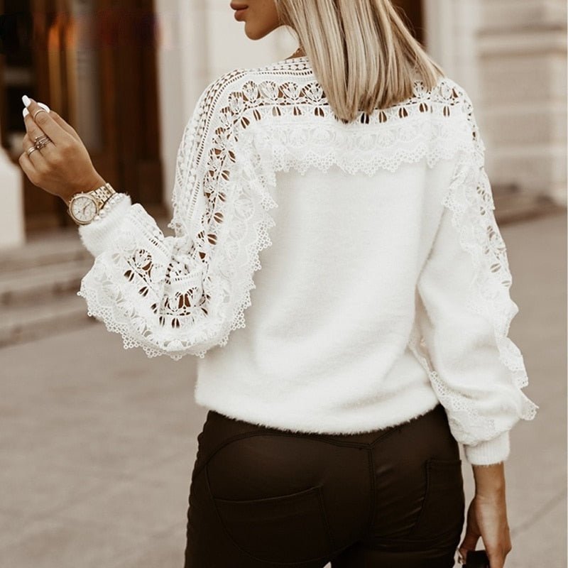 GeorginasShirt I Trui Met Lotus Bloem Details Voor Dames