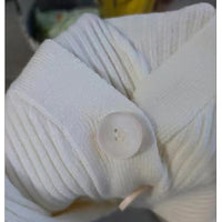 Elegante V-hals Knoopsluiting Slanke Gebreide Jurk | Herfst Winter Mode