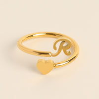 Initial Heart Ring | Letter Ring