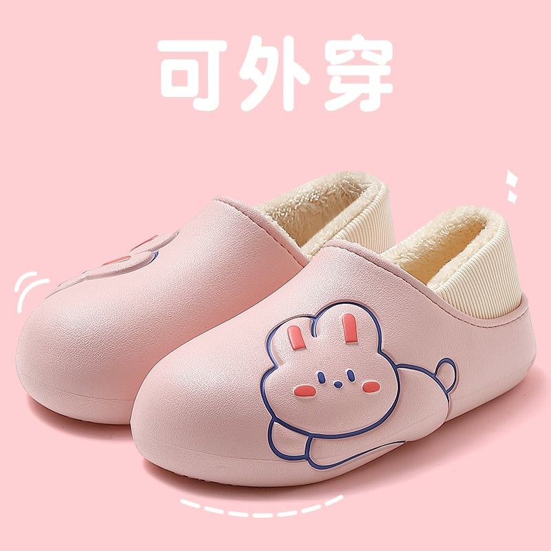 Cartoon Cotton Slippers Thick Flat Sole
