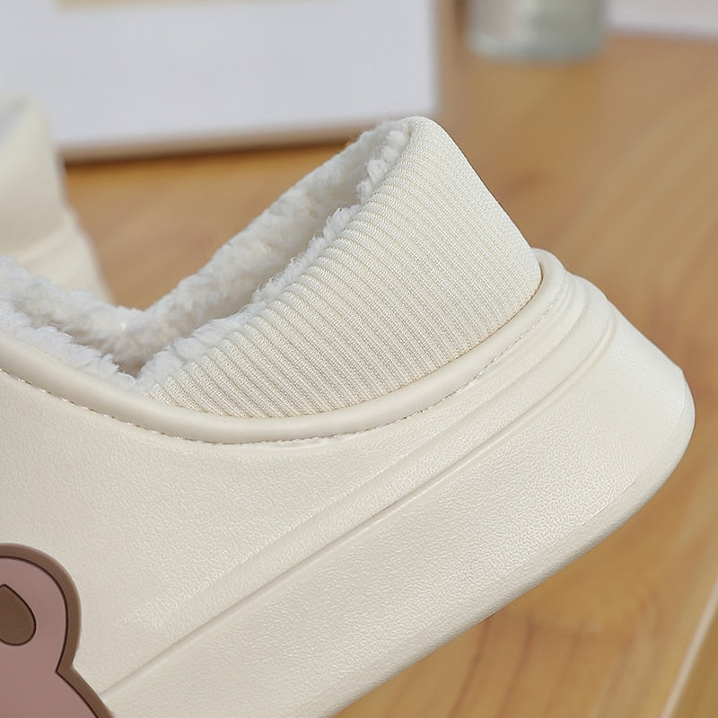 Cartoon Cotton Slippers Thick Flat Sole