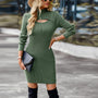 Elegantes Geripptes Strick-Minikleid | Winter Hollow Out Slim Fit