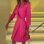V-Ausschnitt Dreiviertelarm Festkleid | Büro Damenmode