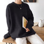 WYWM Kaschmir Eleganter Damenpullover Oversized Gestrickte Basic Pullover Rundhals Locker Weiche Damen Strickware Pullover