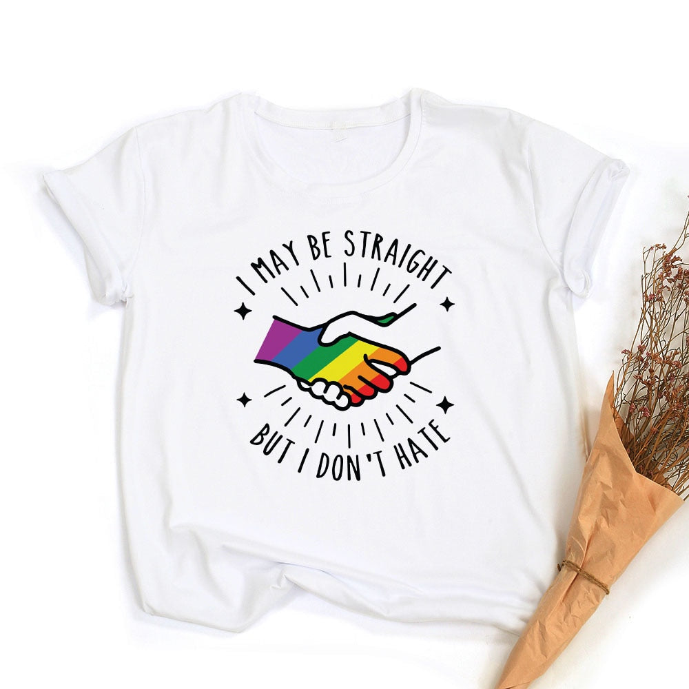 Peace Love Equality Regenboog Grafische T-Shirt | LGBT Trots Retro Zomertop