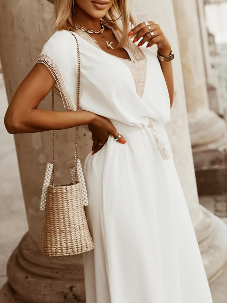 High Waist Summer Midi Dress | Slim Hollow Out Party Dress | Casual Loose Fit