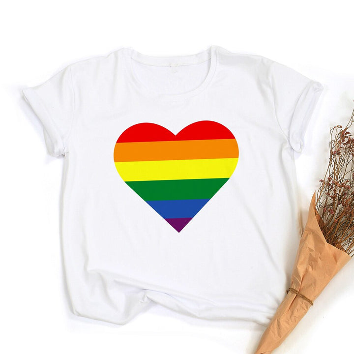 Peace Love Equality Regenboog Grafische T-Shirt | LGBT Trots Retro Zomertop