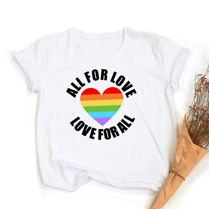 Peace Love Equality Regenboog Grafische T-Shirt | LGBT Trots Retro Zomertop