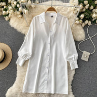 Stylish Lantern Sleeve Blouse & Knitted Vest | Two-Piece Set