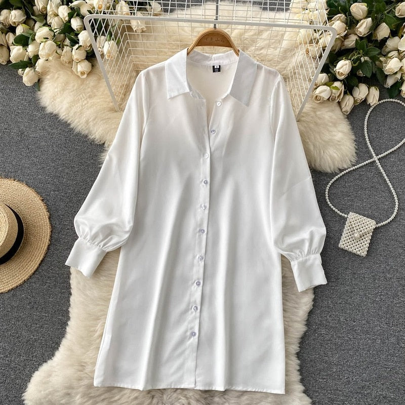 Stylish Lantern Sleeve Blouse & Knitted Vest | Two-Piece Set