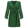 Sexy V-Ausschnitt Langarm Kleid | Herbst/Winter Stilvolle Damenmode