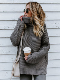 RosaShirt I Oversized Rollkragenpullover für Damen