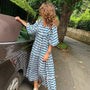 Cazual™: Boho V-Ausschnitt Kleid mit Puffärmeln