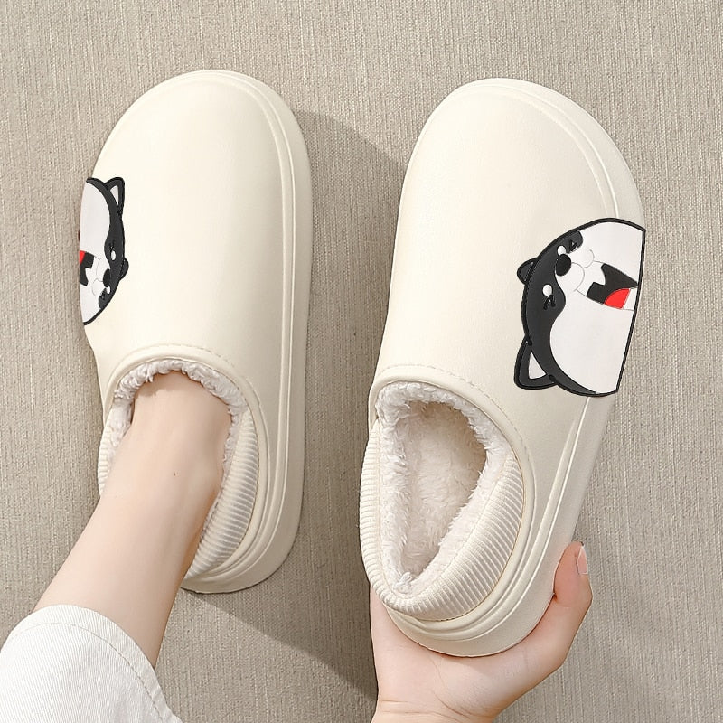 Cartoon Cotton Slippers Thick Flat Sole