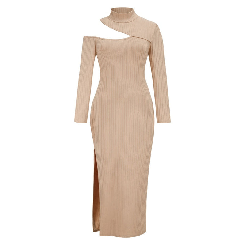 Elegantes Slim Fit Strickkleid mit langen Ärmeln | Schicker Herbst/Winter Stil