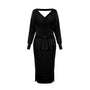 Elegantes gestricktes V-Ausschnitt Kleid | Slim Fit Wollmode