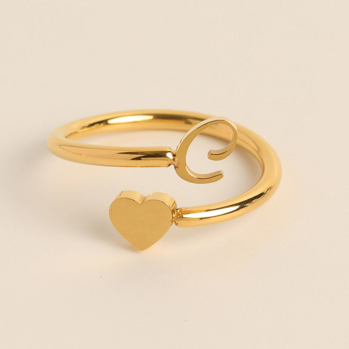 Initial Heart Ring | Letter Ring
