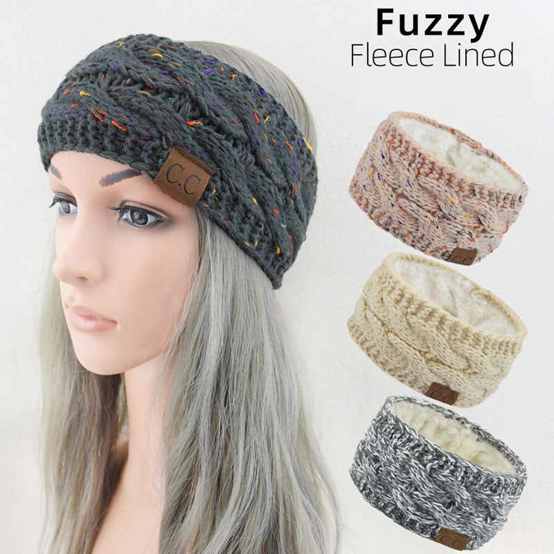 Stylish knitted wool headband