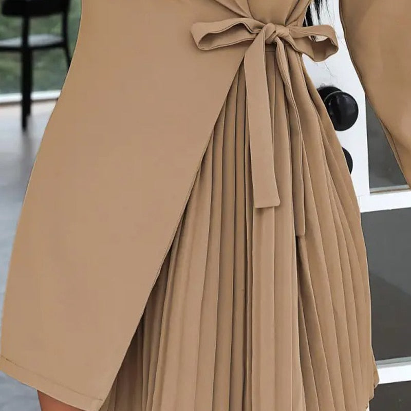 KairasDress I Overslag Jurk Met Lange Mouwen Voor Dames