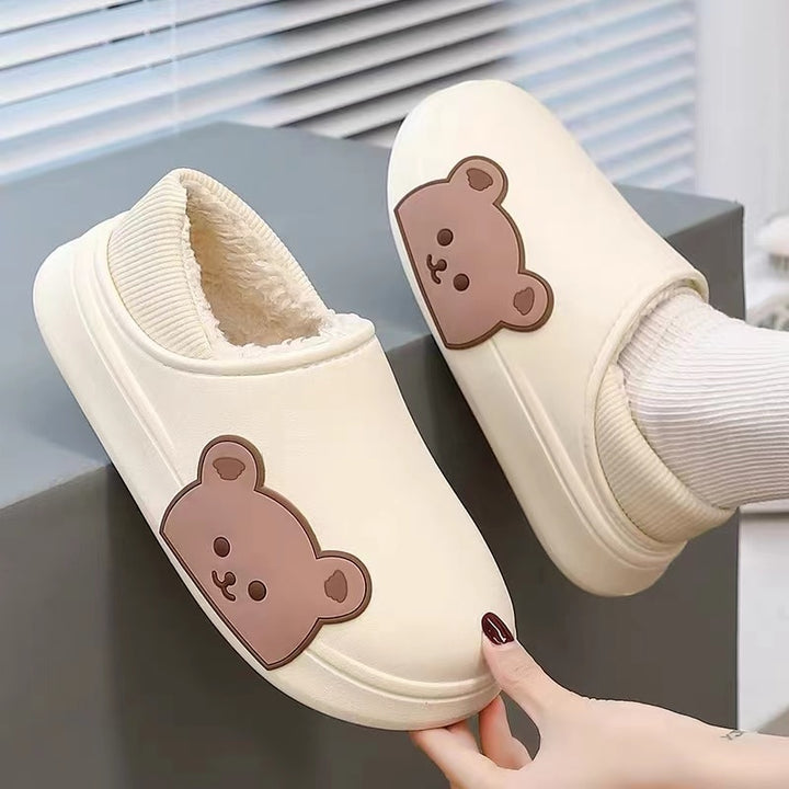 Cartoon Cotton Slippers Thick Flat Sole