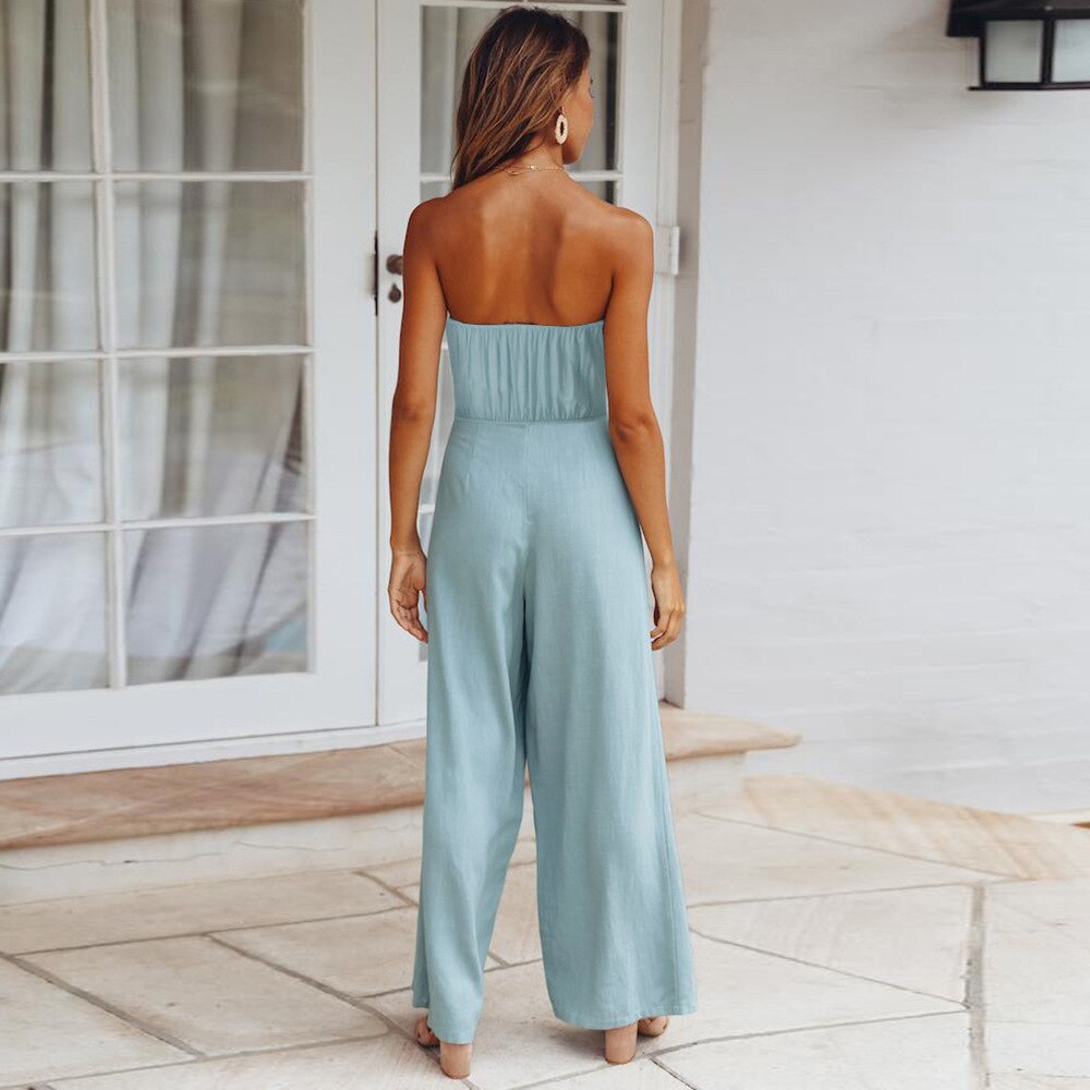 Strapless Wijde Pijpen Jumpsuit | Zomer 2024 Chique Romper | Sexy Slim Fit