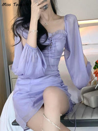 Elegante Mini Jurk met Pofmouwen en Hoge Taille | Zomer Feestoutfit