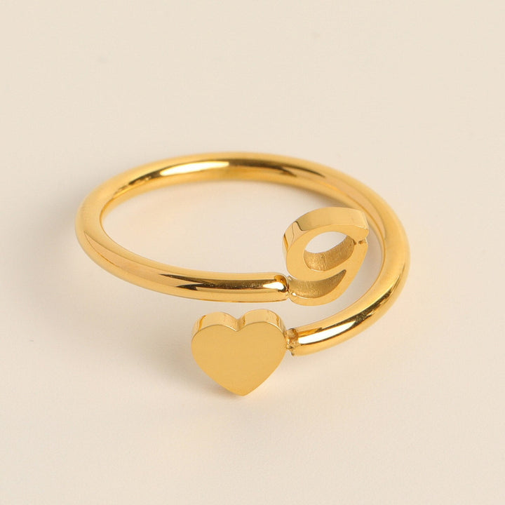 Initial Heart Ring | Letter Ring