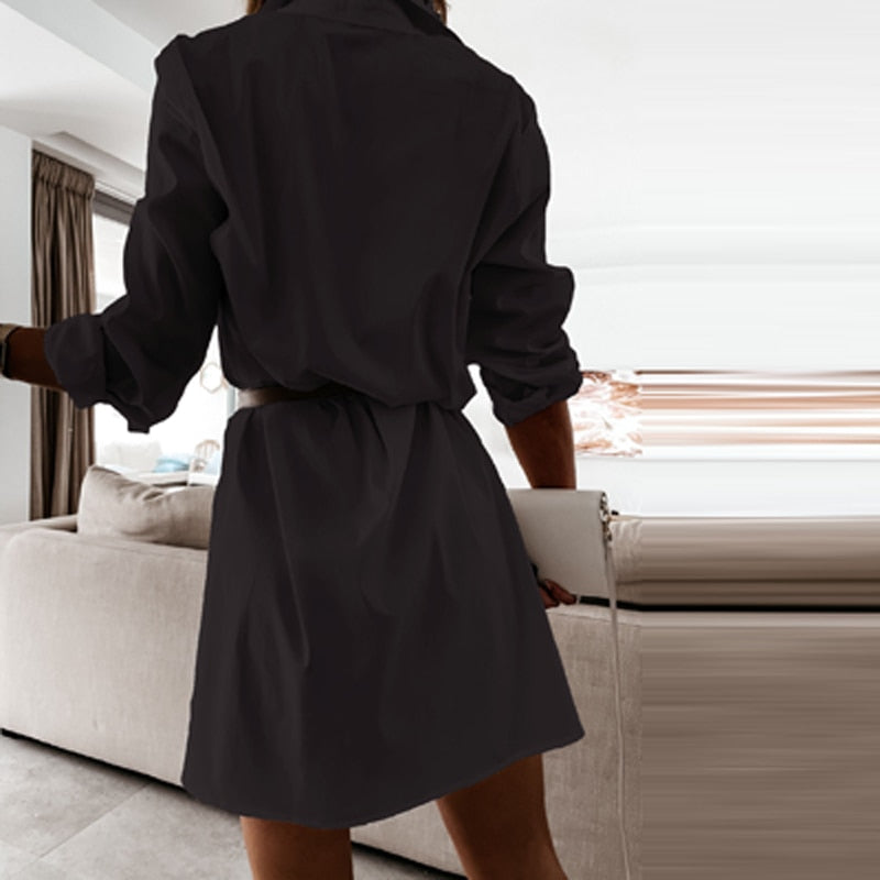 Katoenen Oversized Lange Mouwen Overhemdjurk | Casual Mode