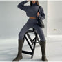 StacySet I Kurzer Rollkragenpullover und Leggings für Damen