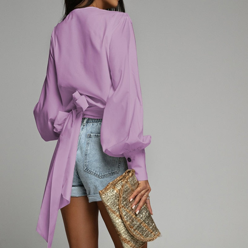 GemmaBlouse I Lantaarn Mouwen Blouse Voor Dames