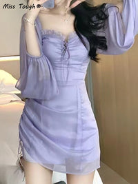 Elegante Mini Jurk met Pofmouwen en Hoge Taille | Zomer Feestoutfit