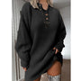 V-Ausschnitt Herbst Langarm Gestrickter Pullover Kleid | Sexy Schnürung