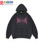Gothic Schwarzer Print Hoodie | Damen Streetwear Top