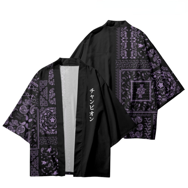 Japanese Wave Carp Print Coat Traditional