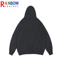 Gothic Schwarzer Print Hoodie | Damen Streetwear Top